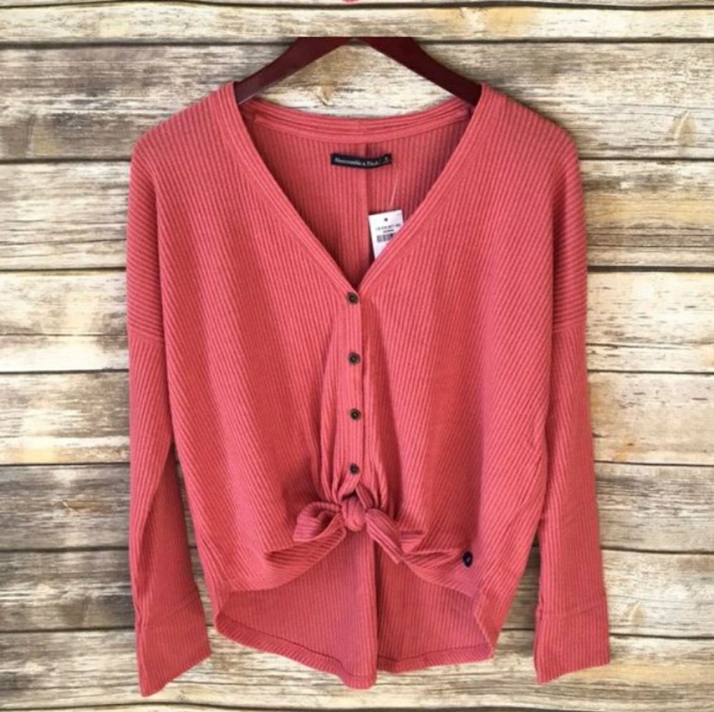 NWT!Abercrombie & Fitch Button Down, Tie Front Top